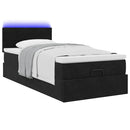 vidaXL fekete bársony ottomán ágy matraccal & LED-ek 80x200cm