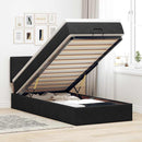 vidaXL fekete bársony ottomán ágy matraccal & LED-ek 80x200cm