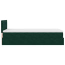 vidaXL sötétzöld bársony ottomán ágy matraccal & LED-ek 80 x 200 cm