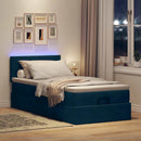 vidaXL sötétkék bársony ottomán ágy matraccal & LED-ek 80 x 200 cm