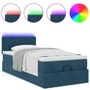 vidaXL sötétkék bársony ottomán ágy matraccal & LED-ek 80 x 200 cm