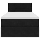 vidaXL Ottomán ágykeret matraccal fekete 90x190cm bársony