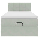 vidaXL Ottomán ágykeret matraccal Világosszürke 100x200cm bársony