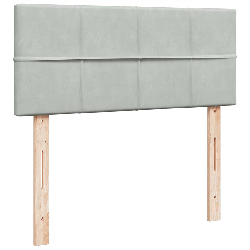 vidaXL világosszürke bársony ottomán ágy matraccal & LED-ek 120x190cm