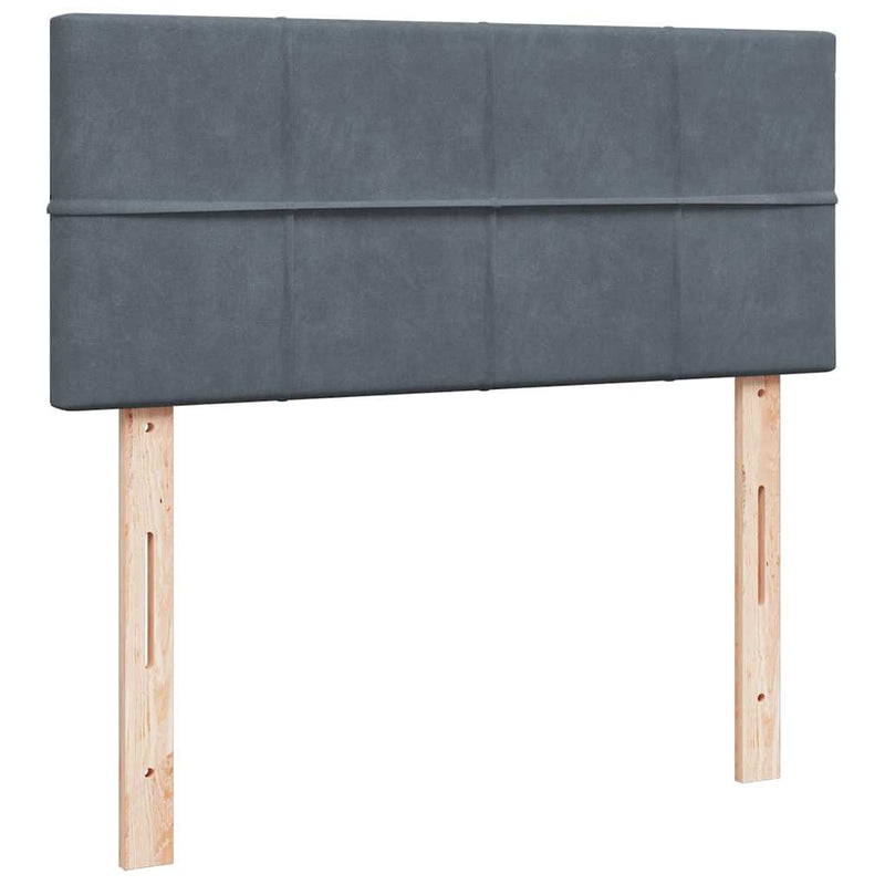 vidaXL sötétszürke bársony ottomán ágy matraccal & LED-ek 120x190cm