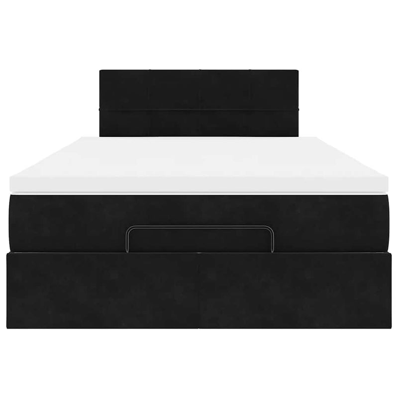 vidaXL fekete bársony ottomán ágy matraccal & LED-ek 120x190cm