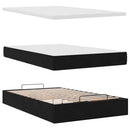 vidaXL fekete bársony ottomán ágy matraccal & LED-ek 120x190cm