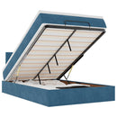 vidaXL sötétkék bársony ottomán ágy matraccal & LED-ek 120x190cm