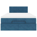 vidaXL sötétkék bársony ottomán ágy matraccal & LED-ek 120x190cm