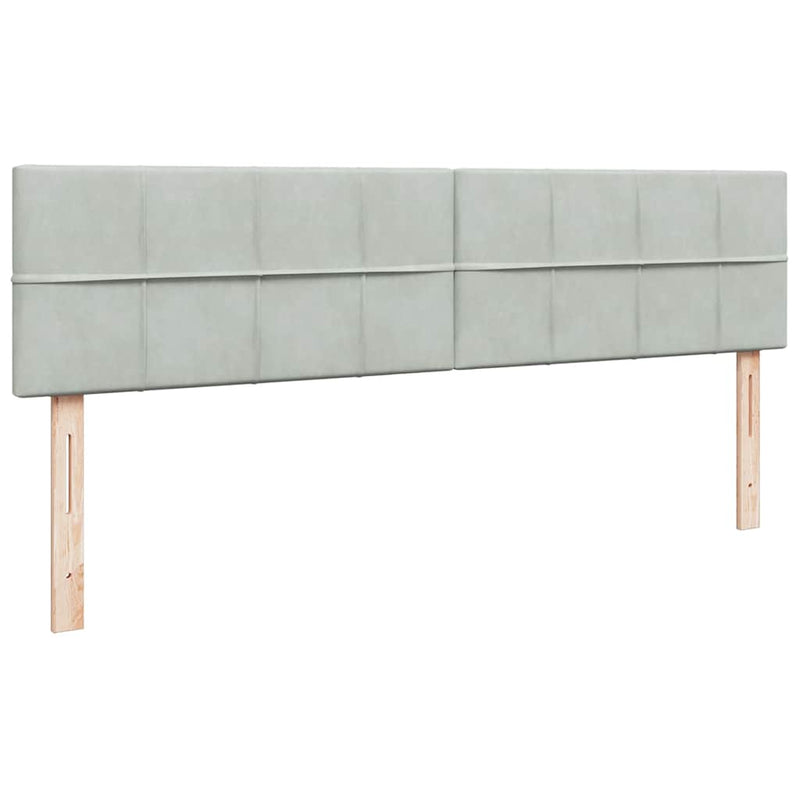 vidaXL Ottomán ágykeret matracokkal világosszürke 200x200cm bársony