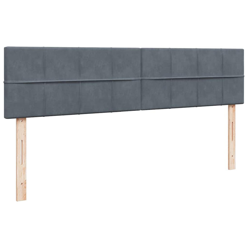 vidaXL Ottomán ágykeret matraccal Sötét szürke 200x200cm bársony