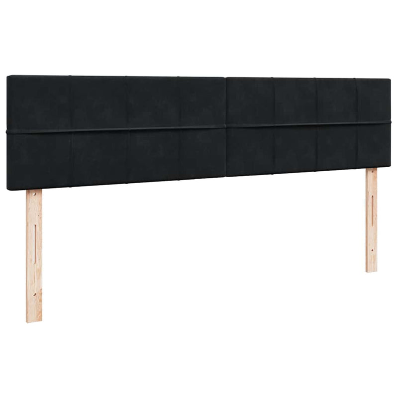 vidaXL Ottomán ágykeret matracokkal Fekete 200x200cm bársony