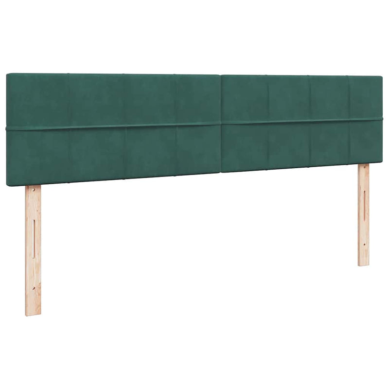 vidaXL Ottomán ágykeret matracokkal Sötétzöld 200x200cm bársony
