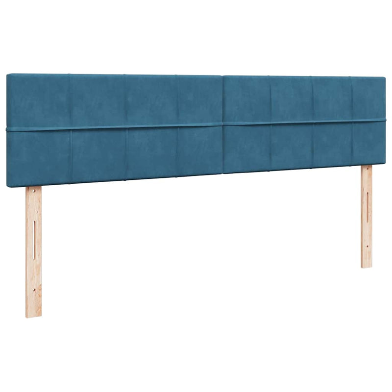 vidaXL Ottomán ágy matracokkal & LED-ek Sötétkék 200x200cm bársony