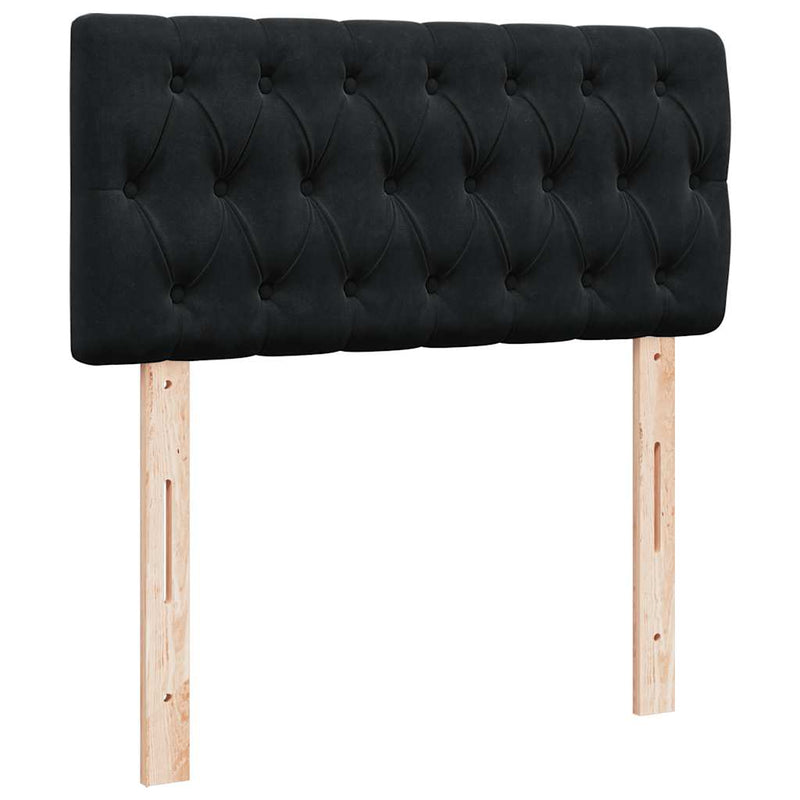 vidaXL fekete bársony ottomán ágy matraccal & LED-ek 80x200cm