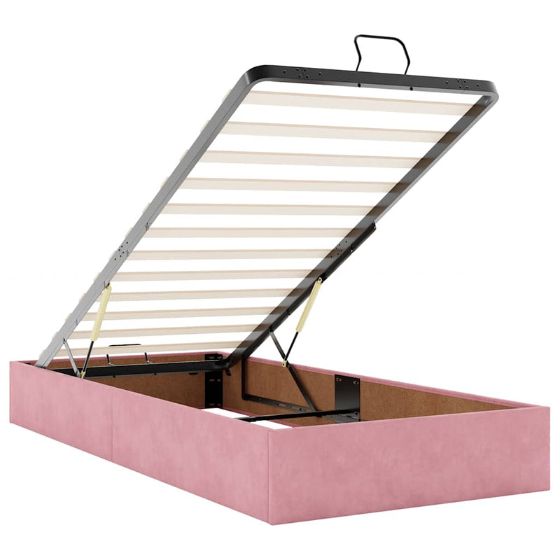 vidaXL rózsaszín bársony ottomán ágy matraccal & LED-ek 80 x 200 cm