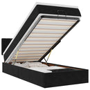 vidaXL Ottomán ágykeret matraccal fekete 90x190cm bársony