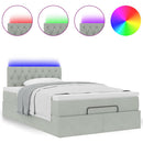 vidaXL világosszürke bársony ottomán ágy matraccal & LED-ek 120x190cm