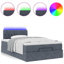 vidaXL sötétszürke bársony ottomán ágy matraccal & LED-ek 120x190cm