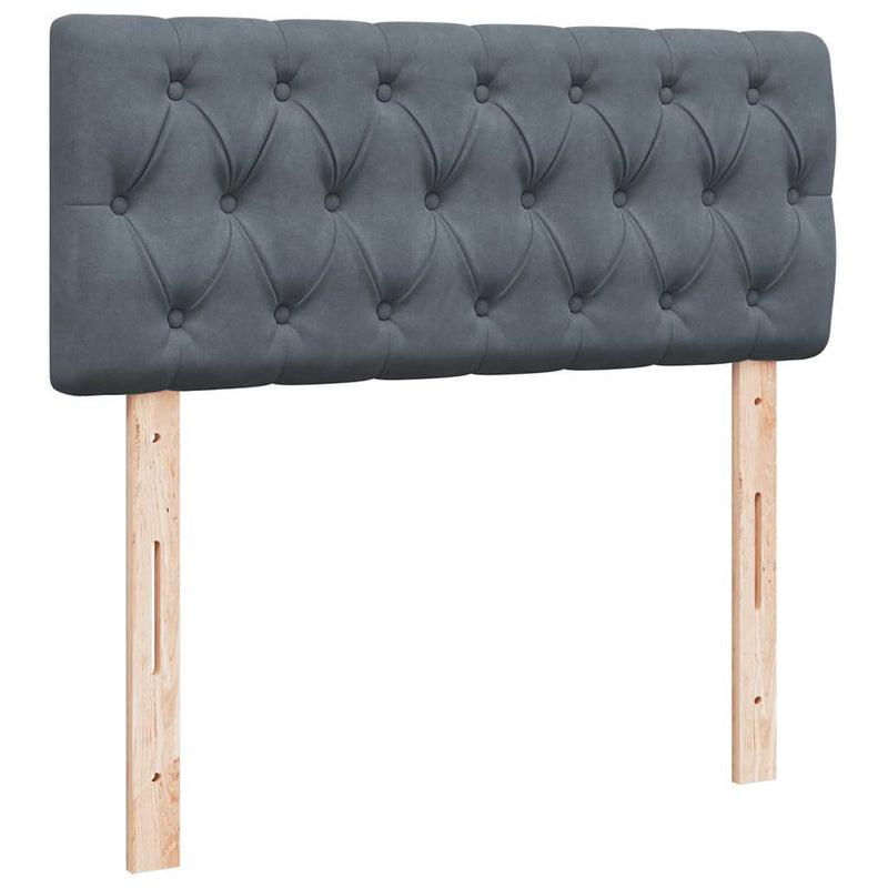 vidaXL sötétszürke bársony ottomán ágy matraccal & LED-ek 120x190cm