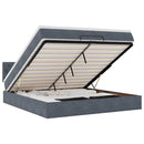 vidaXL Ottomán ágykeret matraccal sötétszürke 160x200cm bársony