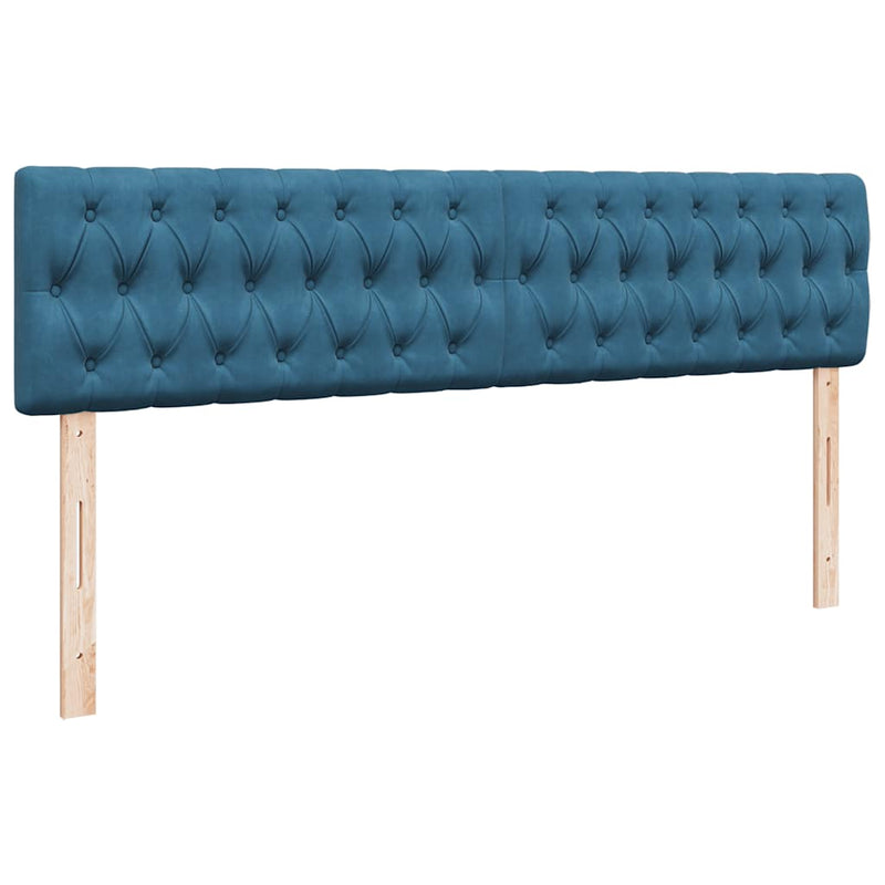 vidaXL Ottomán ágykeret matraccal sötétkék 180x200cm bársony