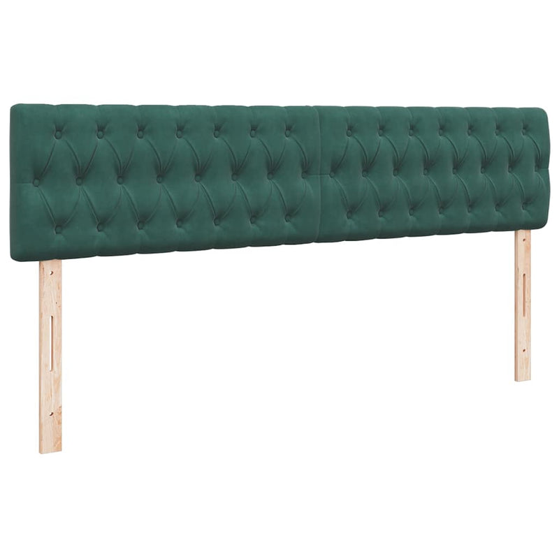 vidaXL Ottomán ágykeret matracokkal Sötétzöld 200x200cm bársony