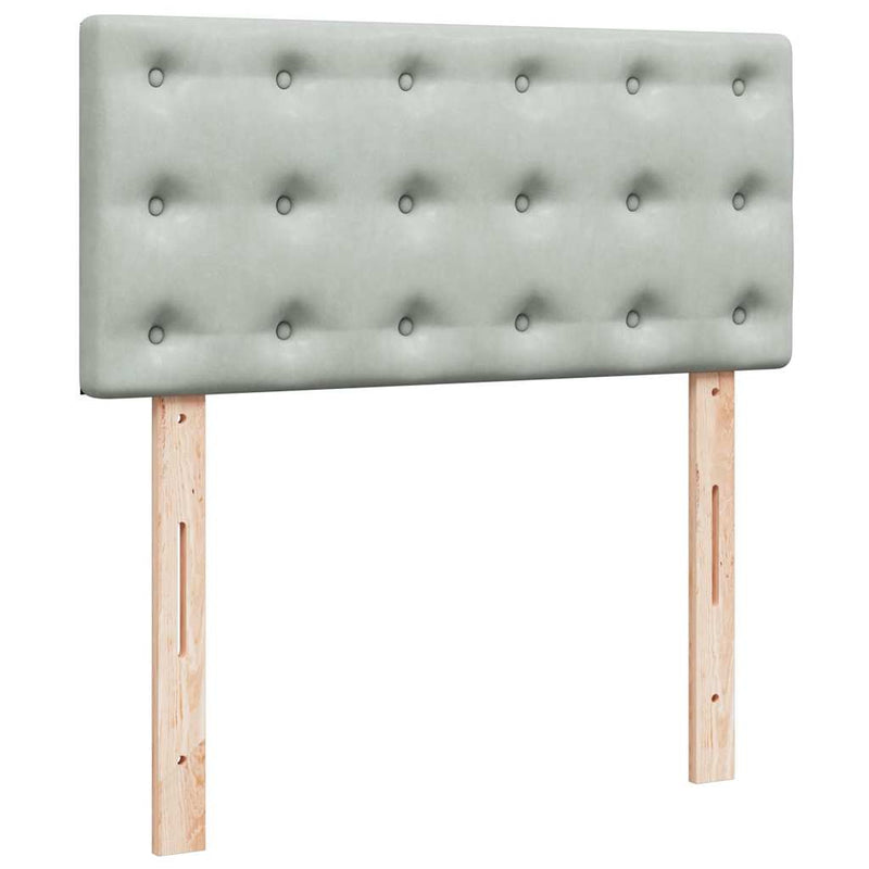vidaXL Ottomán ágykeret matraccal világosszürke 80x200cm bársony