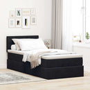 vidaXL fekete bársony ottomán ágy matraccal & LED-ek 80x200cm