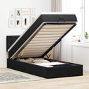 vidaXL fekete bársony ottomán ágy matraccal & LED-ek 80x200cm