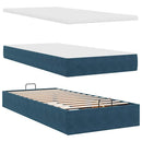 vidaXL sötétkék bársony ottomán ágy matraccal & LED-ek 80 x 200 cm