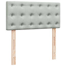 vidaXL Ottomán ágykeret matraccal világosszürke 90x200cm bársony