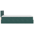 vidaXL sötétzöld bársony ottomán ágy matraccal & LED-ek 90x200 cm
