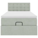 vidaXL Ottomán ágykeret matraccal Világosszürke 100x200cm bársony