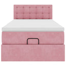 vidaXL Ottomán ágykeret matraccal Rózsaszín 100x200cm bársony