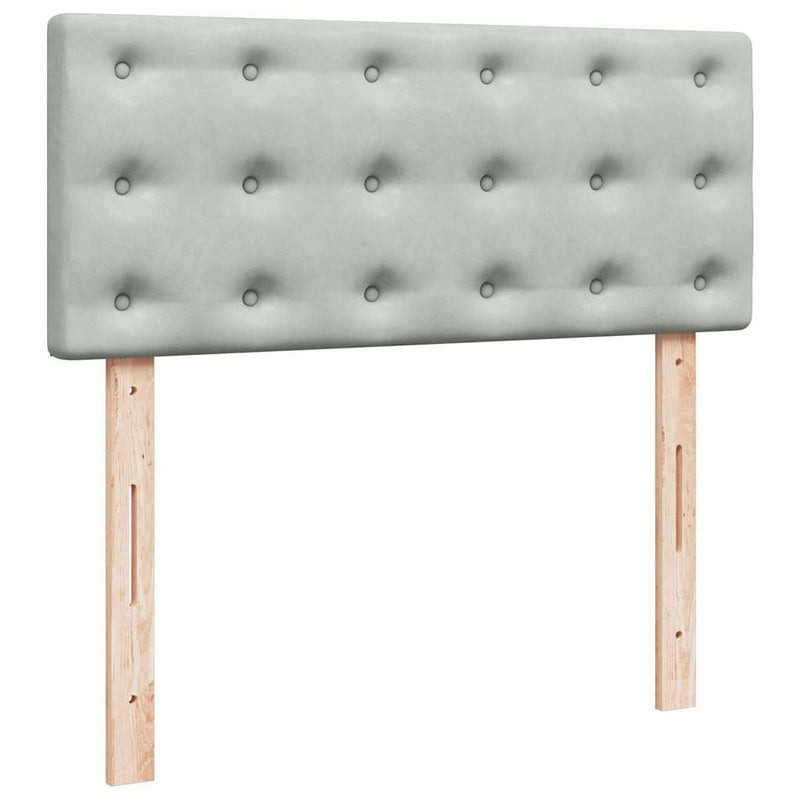 vidaXL világosszürke bársony ottomán ágy matraccal & LED-ek 120x190cm
