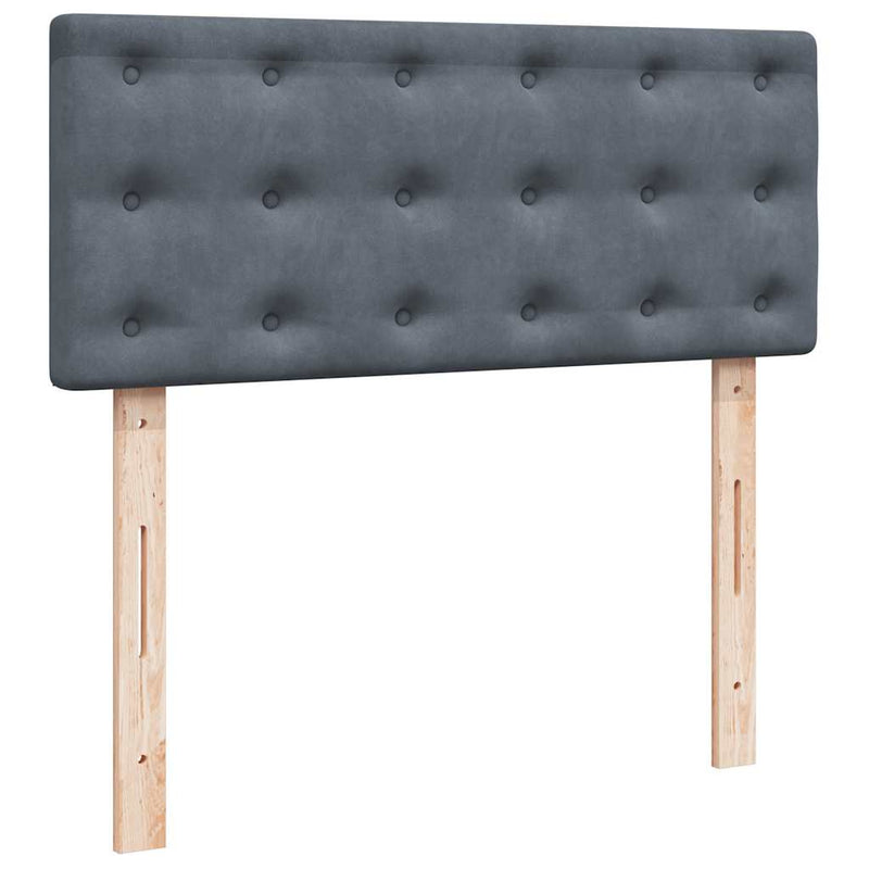 vidaXL sötétszürke bársony ottomán ágy matraccal & LED-ek 120x190cm