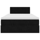 vidaXL fekete bársony ottomán ágy matraccal & LED-ek 120x190cm