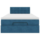 vidaXL sötétkék bársony ottomán ágy matraccal & LED-ek 120x190cm