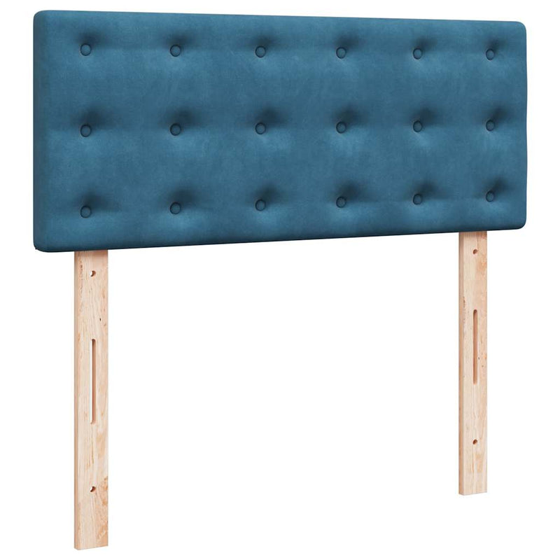 vidaXL sötétkék bársony ottomán ágy matraccal & LED-ek 120x190cm
