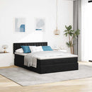 vidaXL Ottomán ágykeret matraccal fekete 140x190cm bársony