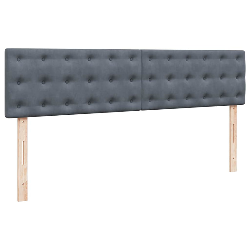 vidaXL Ottomán ágykeret matraccal sötétszürke 180x200cm bársony
