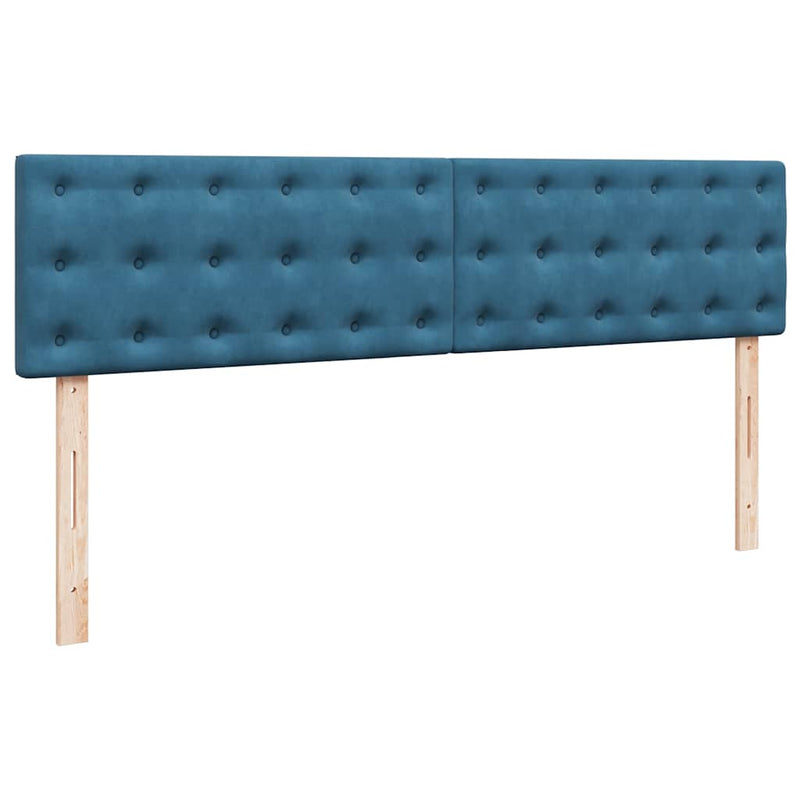 vidaXL Ottomán ágykeret matraccal sötétkék 180x200cm bársony