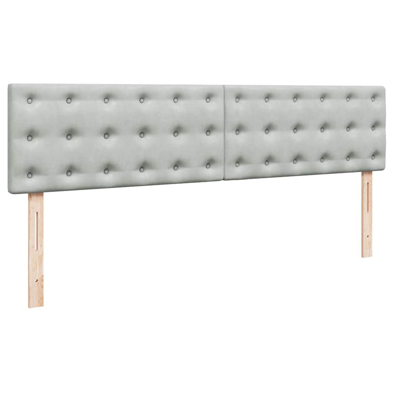 vidaXL Ottomán ágykeret matracokkal világosszürke 200x200cm bársony
