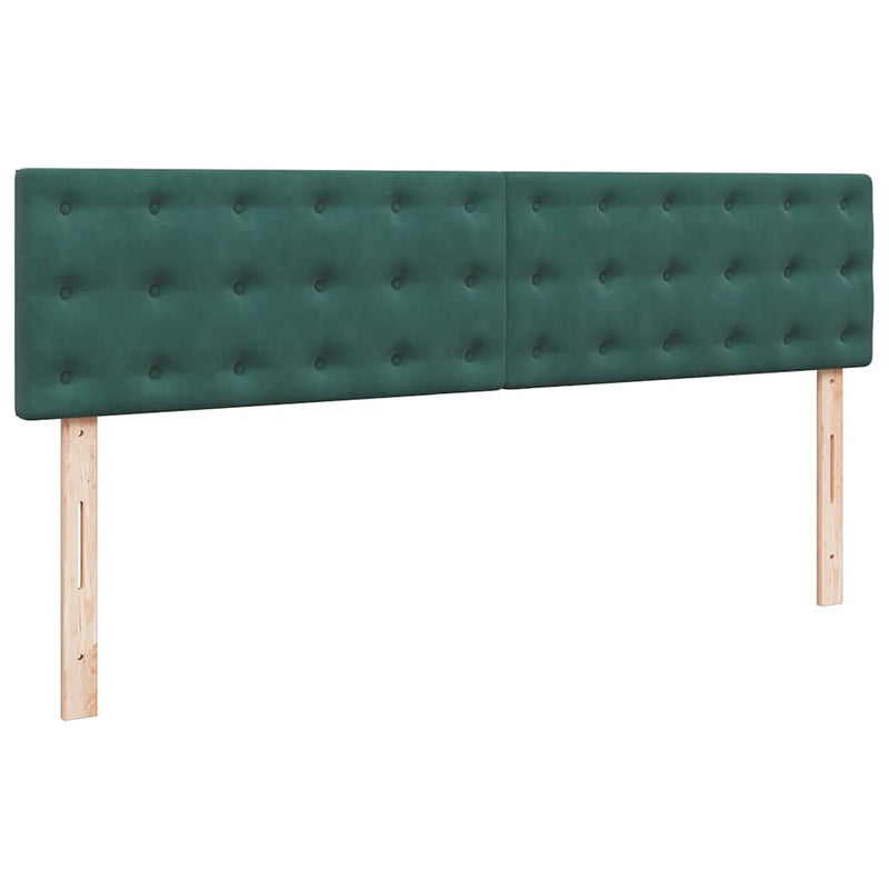 vidaXL Ottomán ágykeret matracokkal Sötétzöld 200x200cm bársony