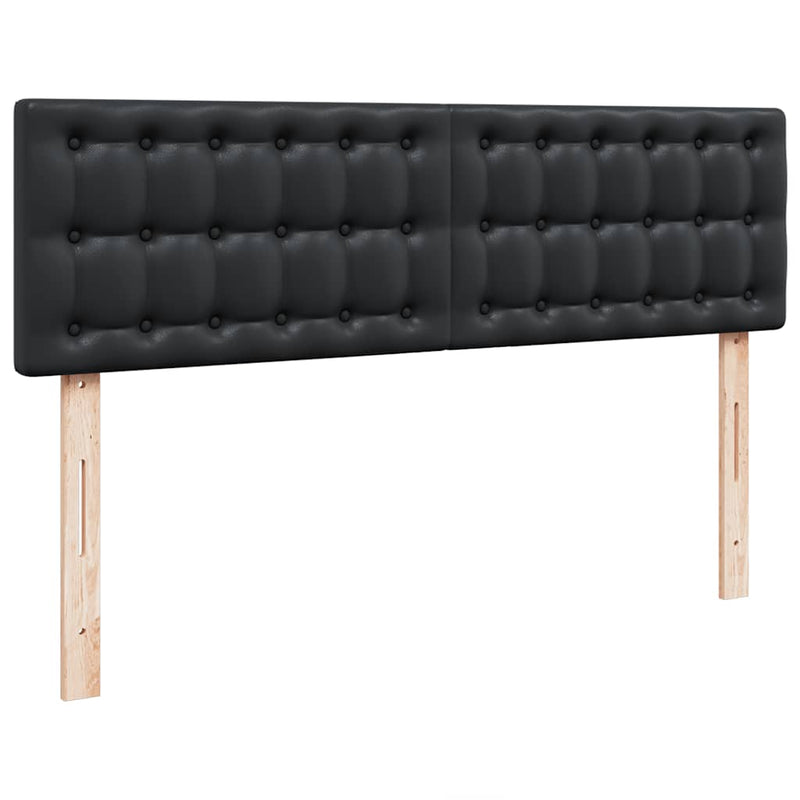 vidaXL fekete műbőr ottomán ágy matracokkal & LED-ek 160x200cm