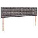 vidaXL szürke műbőr ottomán ágy matracokkal & LED-ek 180x200cm