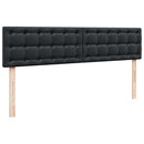 vidaXL Ottomán ágykeret matracokkal Fekete 200x200cm műbőr