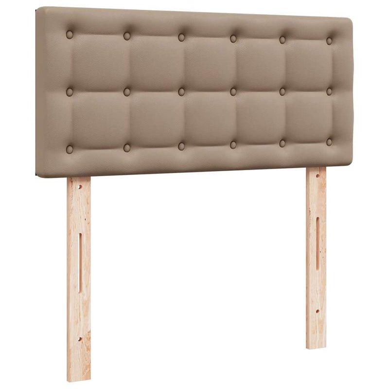 vidaXL Ottomán ágykeret matraccal Cappucino 200x200cm műbőrrel