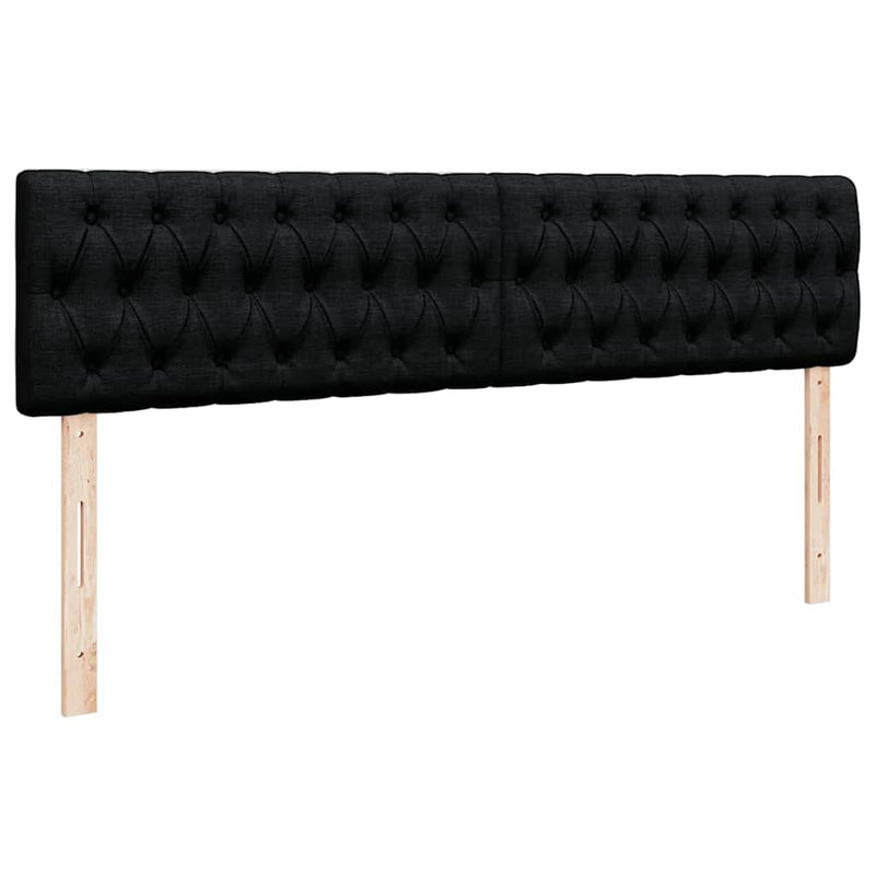 vidaXL Ottomán ágykeret matracokkal Fekete 160x200cm szövet
